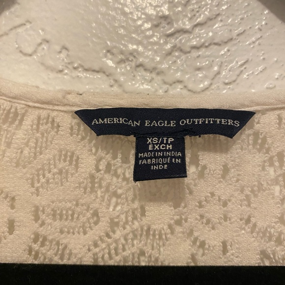 AE white lace button up blouse - Picture 3 of 3